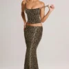 Avenley Modal Mid-Rise Fishtail Maxi Kjolar i leopardmönster Avenley Modal Mid-Rise Fishtail Maxi Kjolar i leopardmönster