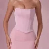 Avielle satin-korsettbrudtärneklänning i blushrosa Avielle satin-korsettbrudtärneklänning i blushrosa