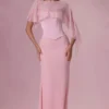 Velina chiffongkappa i blushrosa Velina chiffongkappa i blushrosa