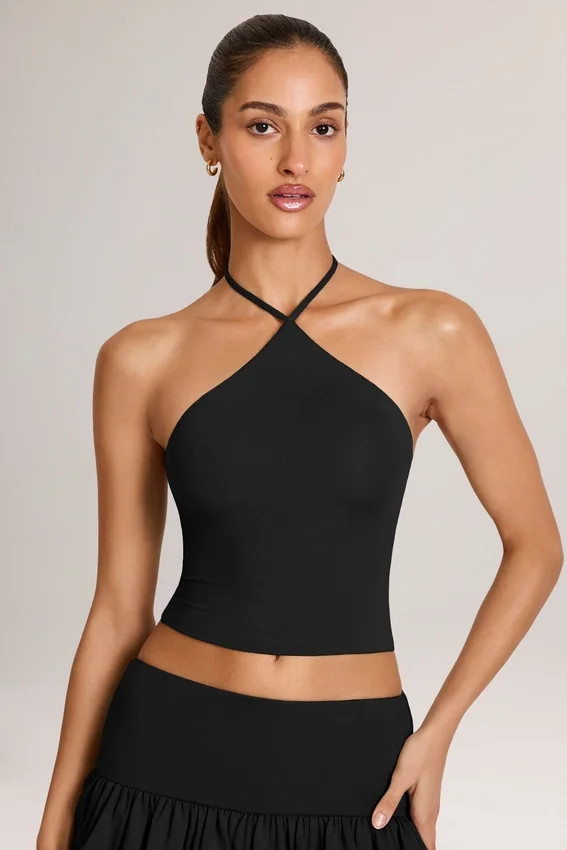Aviora Modal halterneck-top i svart Aviora Modal halterneck-top i svart