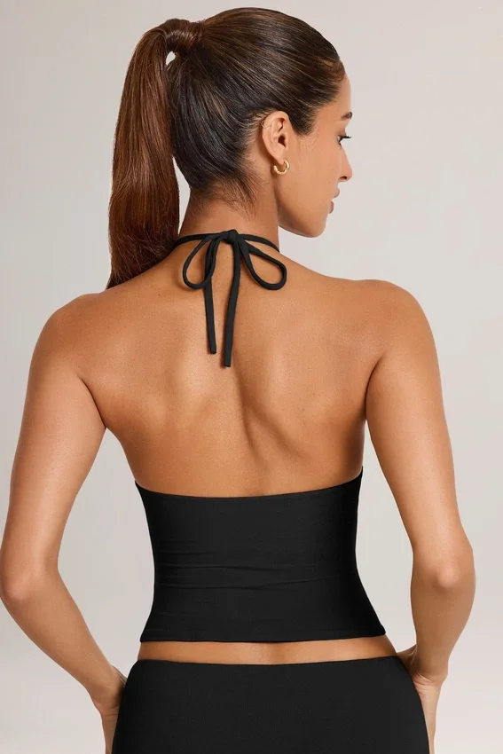 Aviora Modal halterneck-top i svart Aviora Modal halterneck-top i svart