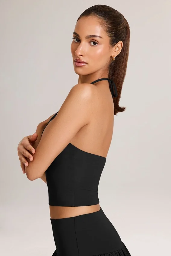 Aviora Modal halterneck-top i svart Aviora Modal halterneck-top i svart