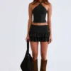 Azaria Modal Ruffle Mid-Rise Mini Skort i svart Azaria Modal Ruffle Mid-Rise Mini Skort i svart