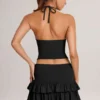 Azaria Modal Ruffle Mid-Rise Mini Skort i svart Azaria Modal Ruffle Mid-Rise Mini Skort i svart