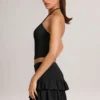 Azaria Modal Ruffle Mid-Rise Mini Skort i svart Azaria Modal Ruffle Mid-Rise Mini Skort i svart