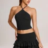 Azaria Modal Ruffle Mid-Rise Mini Skort i svart Azaria Modal Ruffle Mid-Rise Mini Skort i svart