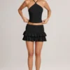 Azaria Modal Ruffle Mid-Rise Mini Skort i svart Azaria Modal Ruffle Mid-Rise Mini Skort i svart
