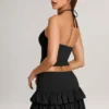 Azaria Modal Ruffle Mid-Rise Mini Skort i svart Azaria Modal Ruffle Mid-Rise Mini Skort i svart