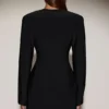 Azelie miniklänning med enkelknäppt blazer i svart Azelie miniklänning med enkelknäppt blazer i svart