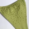 Bali Embellished Drawstring Thong Bikinibyxor i olivgrönt Bali Embellished Drawstring Thong Bikinibyxor i olivgrönt