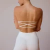 Bandeau-bh med korsad rygg i mjukt vitt Bandeau-bh med korsad rygg i mjukt vitt