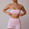 Bandeau-bh med korsade ryggband i mjukt rosa Bandeau-bh med korsade ryggband i mjukt rosa