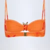 Baracoa bikinitopp med halterneck och metallbeslag i orange orkidé-mönster Baracoa bikinitopp med halterneck och metallbeslag i orange orkidé-mönster