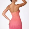 Basel Embellished Strapless Miniklänning i rött och orange ombré Basel Embellished Strapless Miniklänning i rött och orange ombré
