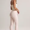 Bebe Modal Foldover Mid-Rise Flared Trousers i randigt mönster Bebe Modal Foldover Mid-Rise Flared Trousers i randigt mönster