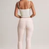 Bebe Modal Foldover Mid-Rise Flared Trousers i randigt mönster Bebe Modal Foldover Mid-Rise Flared Trousers i randigt mönster