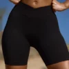 Bikershorts med hög midja och FlexiRib i svart Bikershorts med hög midja och FlexiRib i svart