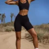 Bikershorts med hög midja och FlexiRib i svart Bikershorts med hög midja och FlexiRib i svart
