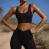 Bikershorts med hög midja och FlexiRib i svart Bikershorts med hög midja och FlexiRib i svart