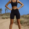 Bikershorts med hög midja och FlexiRib i svart Bikershorts med hög midja och FlexiRib i svart