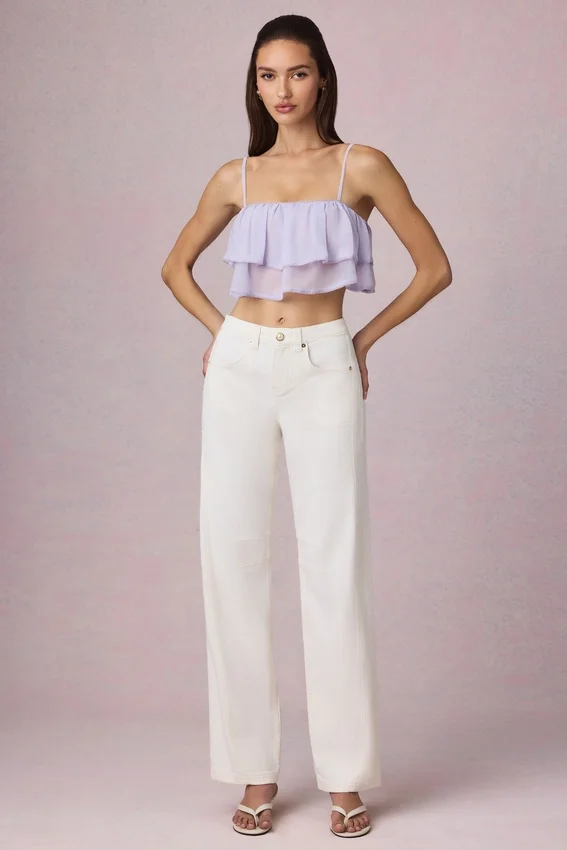 Bobbi Mid-Rise Barrel-Leg Jeans i Ecru Wash Bobbi Mid-Rise Barrel-Leg Jeans i Ecru Wash