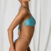 Bora Bora bikinibyxor med rynkad detalj och pärlor i turkos Bora Bora bikinibyxor med rynkad detalj och pärlor i turkos
