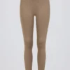 Borstad jersey-leggings med rynkad midja i färgen Mocha Marl Borstad jersey-leggings med rynkad midja i färgen Mocha Marl