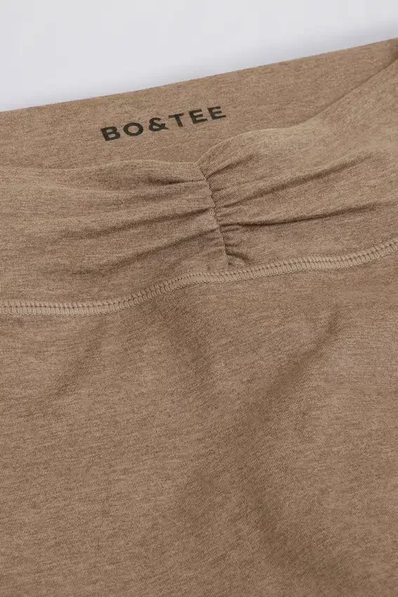 Borstad jersey-leggings med rynkad midja i färgen Mocha Marl Borstad jersey-leggings med rynkad midja i färgen Mocha Marl