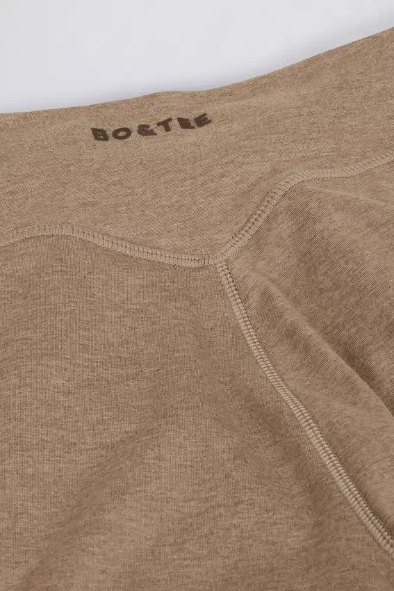 Borstad jersey-leggings med rynkad midja i färgen Mocha Marl Borstad jersey-leggings med rynkad midja i färgen Mocha Marl