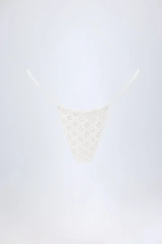 Bosa bikinibyxor med snörning i broderie anglaise i vitt Bosa bikinibyxor med snörning i broderie anglaise i vitt