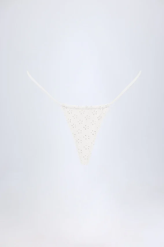 Bosa bikinibyxor med snörning i broderie anglaise i vitt Bosa bikinibyxor med snörning i broderie anglaise i vitt