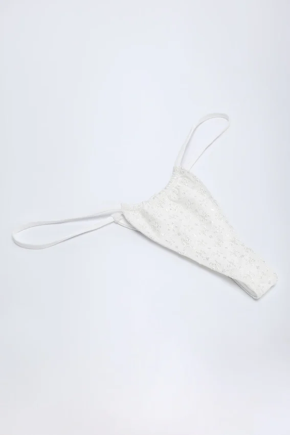 Bosa bikinibyxor med snörning i broderie anglaise i vitt Bosa bikinibyxor med snörning i broderie anglaise i vitt