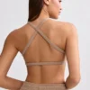 Bralette i frotté med rund halsringning i mokkabrun Bralette i frotté med rund halsringning i mokkabrun