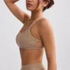 Bralette i frotté med rund halsringning i mokkabrun Bralette i frotté med rund halsringning i mokkabrun