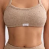 Bralette i frotté med rund halsringning i mokkabrun Bralette i frotté med rund halsringning i mokkabrun
