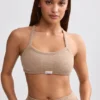 Bralette i frotté med rund halsringning i mokkabrun Bralette i frotté med rund halsringning i mokkabrun