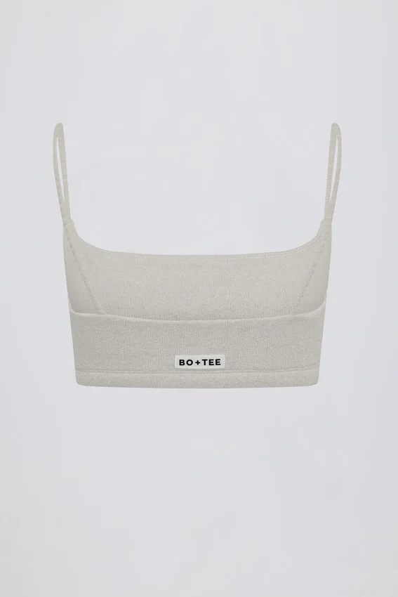 Bralette med fyrkantig halsringning i ljusgrått Bralette med fyrkantig halsringning i ljusgrått
