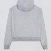 Broderad oversized-hoodie i gråmelerad Broderad oversized-hoodie i gråmelerad