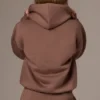 Broderad oversized-hoodie i kakaobrunt Broderad oversized-hoodie i kakaobrunt
