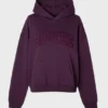 Broderad oversized-hoodie i plommon Broderad oversized-hoodie i plommon