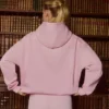 Broderad oversized-hoodie i puderrosa Broderad oversized-hoodie i puderrosa