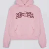 Broderad oversized-hoodie i puderrosa Broderad oversized-hoodie i puderrosa