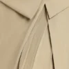 Bruna vävd twill-miniklänning med veck och överlappande snitt i taupe Bruna vävd twill-miniklänning med veck och överlappande snitt i taupe