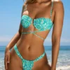 Cagliari Ruched Thong Bikinibyxor i blått mönster Cagliari Ruched Thong Bikinibyxor i blått mönster