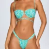 Cagliari Ruched Thong Bikinibyxor i blått mönster Cagliari Ruched Thong Bikinibyxor i blått mönster