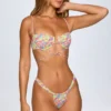 Cagliari rynkad stringbikinibyxor i ljust mönster Cagliari rynkad stringbikinibyxor i ljust mönster
