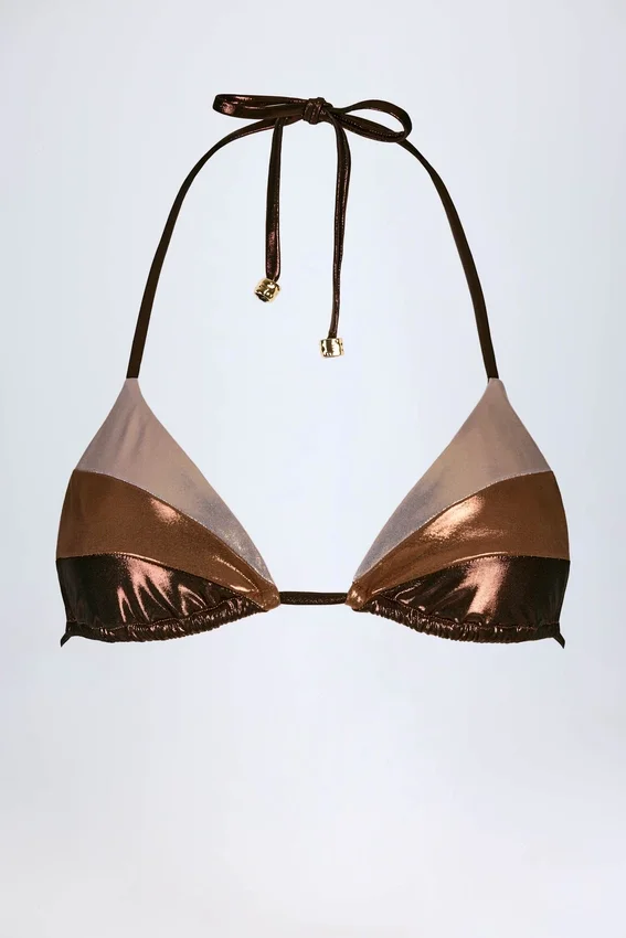 Caleta-bikini-bh med paneler i bronsguld Caleta-bikini-bh med paneler i bronsguld