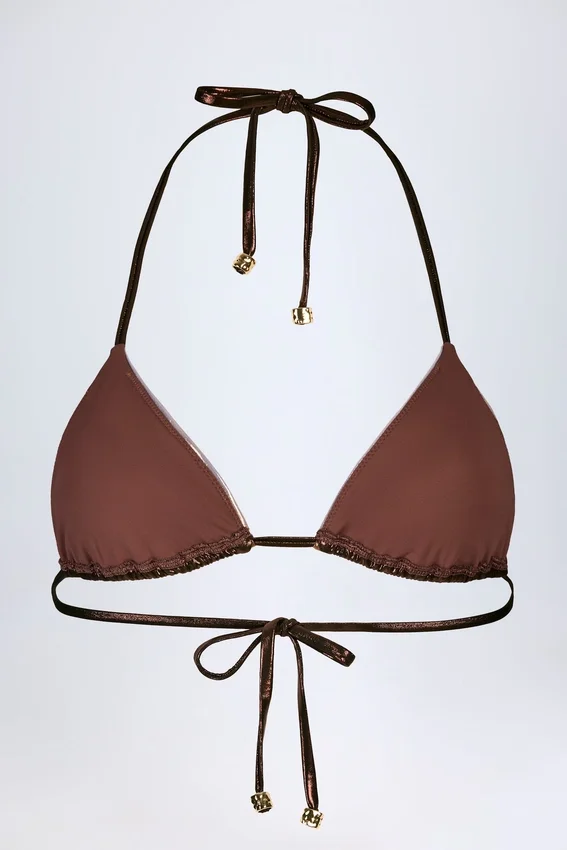 Caleta-bikini-bh med paneler i bronsguld Caleta-bikini-bh med paneler i bronsguld