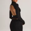 Cali Modal Ruched Mid-Rise Mini Kjol i svart Cali Modal Ruched Mid-Rise Mini Kjol i svart