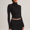 Cali Modal Ruched Mid-Rise Mini Kjol i svart Cali Modal Ruched Mid-Rise Mini Kjol i svart